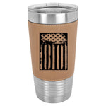 Vintage American Flag Leather Tumbler