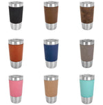 Vintage American Flag Leather Tumbler