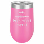 Eat Breastfeed Repeat Stemless Wine Glass