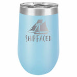 Ship Faced Stemless Wine Glass